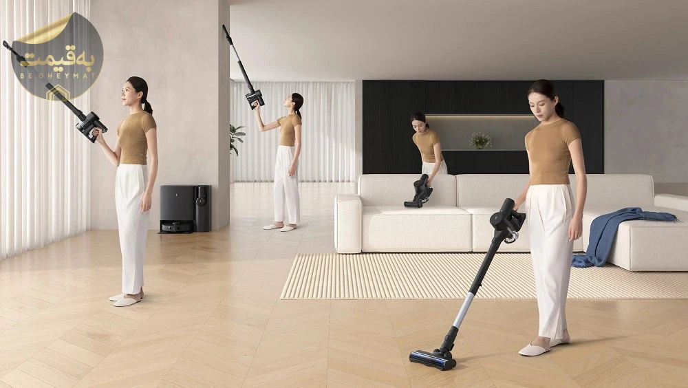 محیط خانه مدرن دوبلکس با حضور جارو رباتیک اکووکس در حال نظافت با Ecovacs T30S Combo