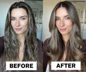 قبل و بعد از استفاده از استفاده از سشوار دایسون