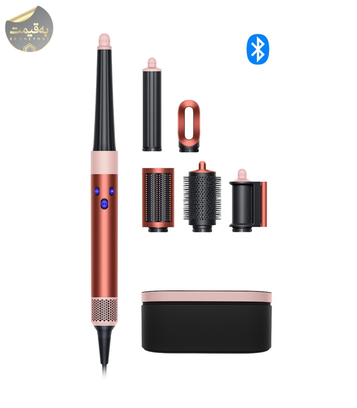 سشوار برس دار حالت دهنده دایسون مدل Airwrap Blush Pink HS08
