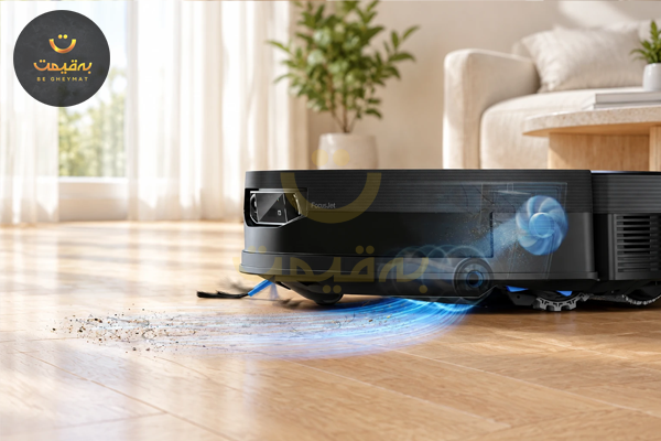سیستم مکش قدرتمند FocusJet جاروبرقی رباتیک Ecovacs با نمایش گرافیکی جریان هوا