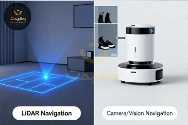 مقایسه جارو رباتیک دوربین دار با lidar