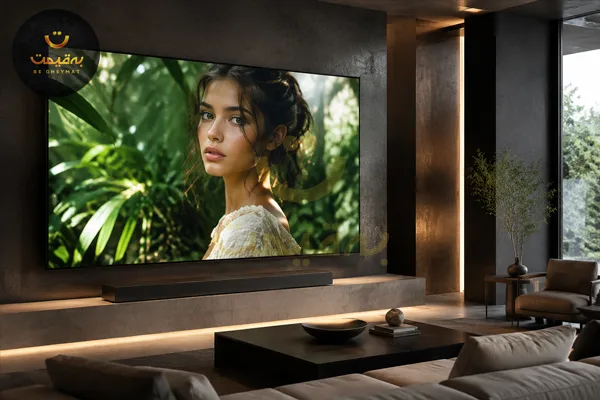 کیفیت تصویر سینمایی و دقت رنگ طبیعی تلویزیون سونی با پردازشگر XR در فضای نشیمن مدرن